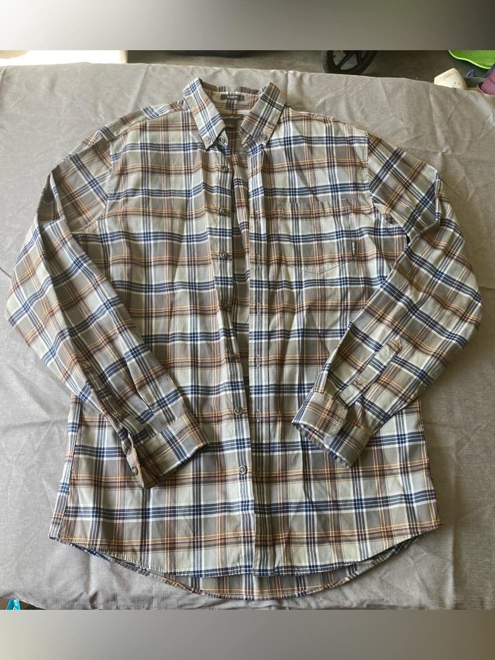Eddie Bauer Men's Plaid Button-Down Shirt tall large rugged rustic outdoors